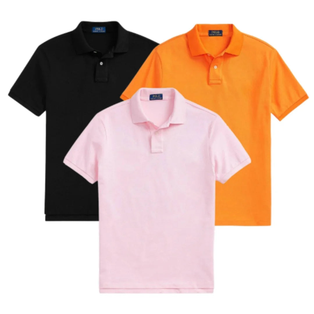 Kaufen Sie 1, erhalten Sie 3 – Polo-Shirt-Set aus Piqué-Baumwolle