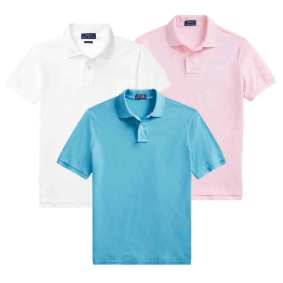 Kaufen Sie 1, erhalten Sie 3 – Polo-Shirt-Set aus Piqué-Baumwolle