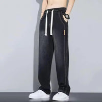 Herren-Jeans mit geradem Bein aus Premium-Baumwolle  - Dunkelgrau / M