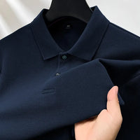 Langärmliges Herren-Poloshirt aus hochwertiger Baumwolle – Schlichte Eleganz und erstklassiger Tragekomfort  - Marine / S
