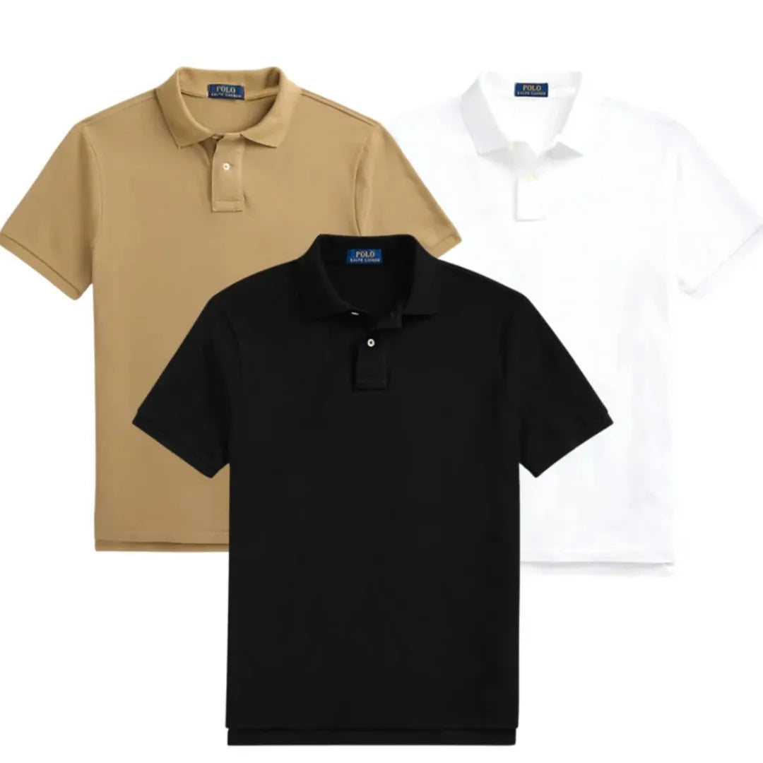 Kaufen Sie 1, erhalten Sie 3 – Polo-Shirt-Set aus Piqué-Baumwolle